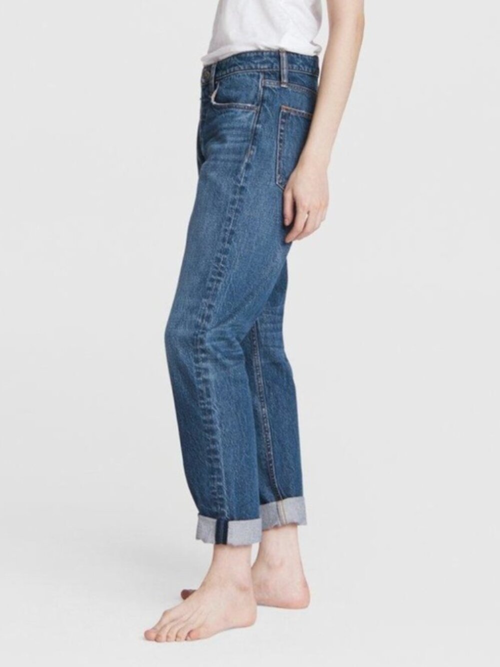 Rag & Bone Rosa Mid-Rise Boyfriend in Clover Sz 27 - Picture 3 of 16